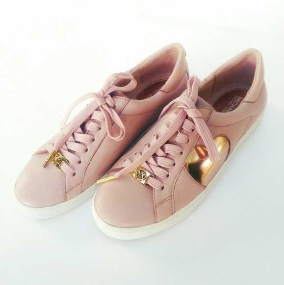 rose gold michael kors tennis shoes